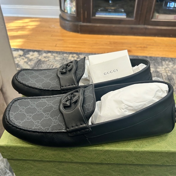 Gucci Black/Black Moccasin Leather . Clove Calf Soft T.GG Supreme main image 5